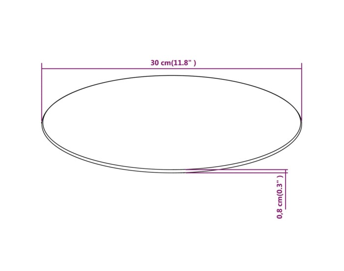 Sonata Blat de masă din sticlă securizată, rotund, 300 mm