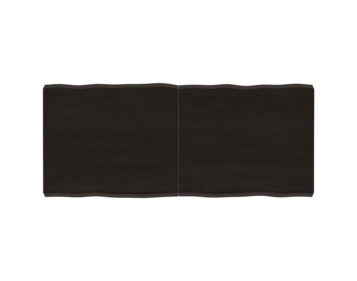 Sonata Blat masă, 140x60x6 cm, gri, lemn stejar tratat contur organic