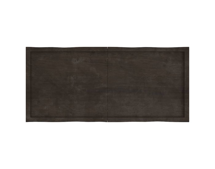 Sonata Blat masă, 140x60x6 cm, gri, lemn stejar tratat contur organic