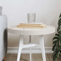 Sonata H Плот за маса, кръгъл, бял, Ø40x3 см, бор масив - Piese pentru mese