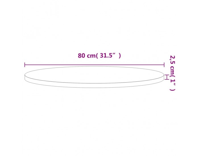 Sonata H Плот за маса Ø80x2,5 см кръгъл масивен бук