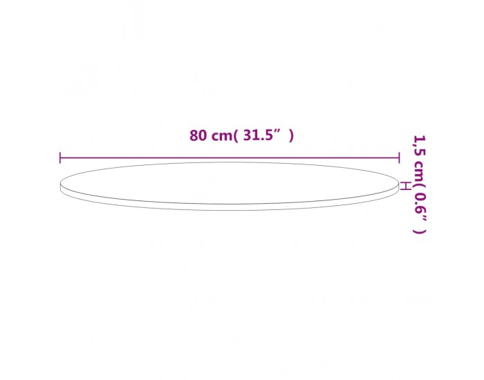 Sonata H Плот за маса Ø80x1,5 см кръгъл масивен бук
