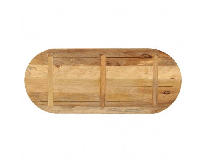 Sonata H Плот за маса 100x40x2,5 см овален масивно дърво грубо манго