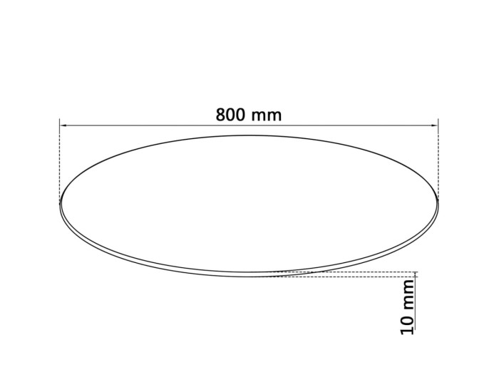 Sonata Blat masă din sticlă securizată, rotund, 800 mm