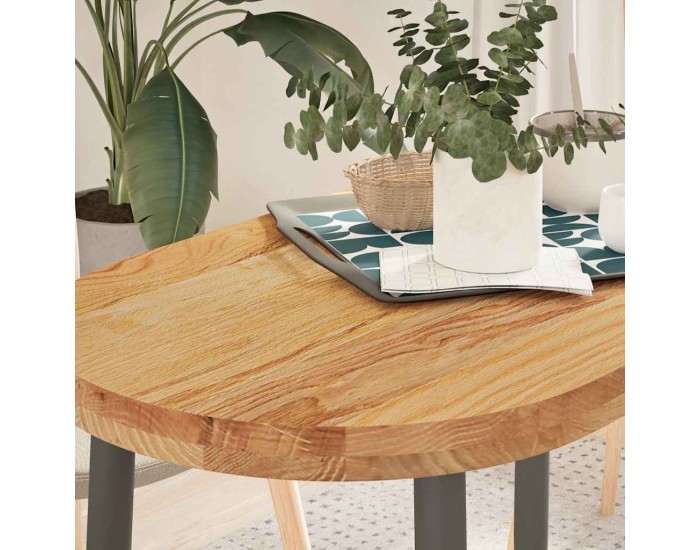 Sonata Blat de masă maro deschis 100x50x4 cm lemn masiv de stejar oval