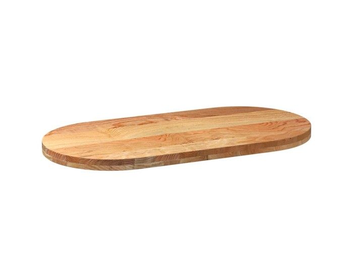 Sonata Blat de masă maro deschis 100x50x4 cm lemn masiv de stejar oval