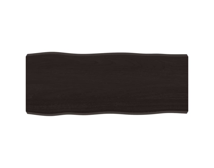 Sonata Blat masă, 100x40x6 cm, gri, lemn stejar tratat contur organic