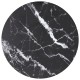 Sonata Blat masă, negru, Ø30x0,8 cm, sticlă securizată, design marmură