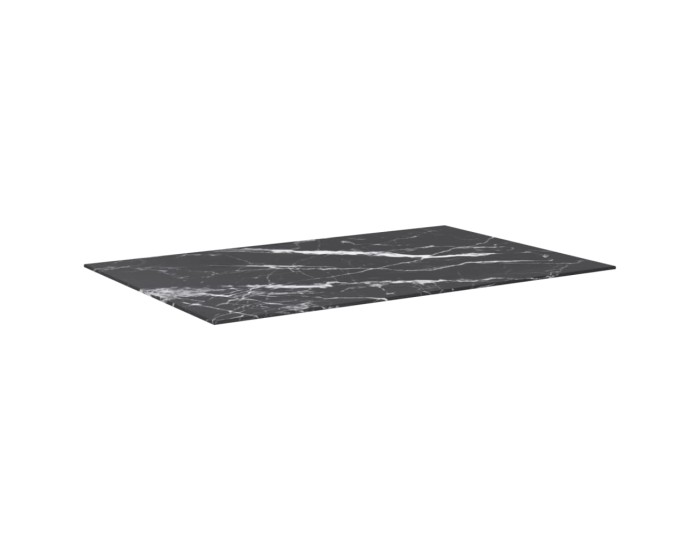 Sonata Blat masă negru 100x62 cm 8mm sticlă securizată design marmură