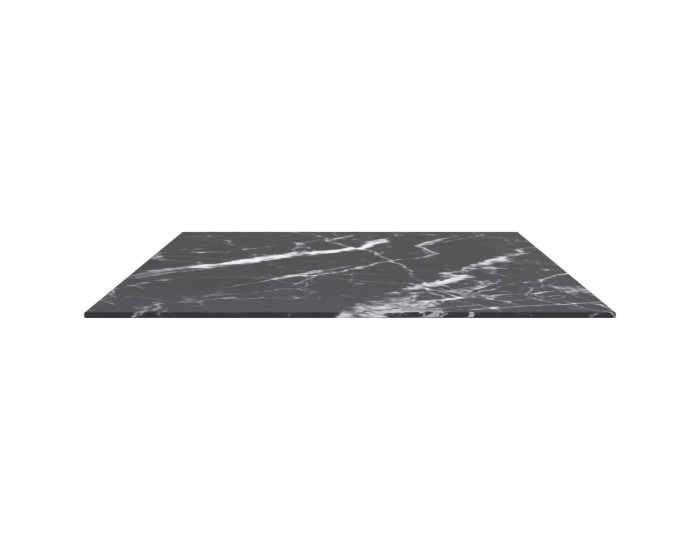 Sonata Blat masă negru 100x62 cm 8mm sticlă securizată design marmură