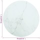 Sonata Blat masă, alb, Ø70x0,8 cm, sticlă securizată, design marmură