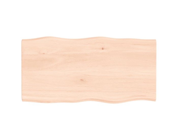 Sonata Blat masă 80x40x2 cm lemn masiv stejar netratat contur organic