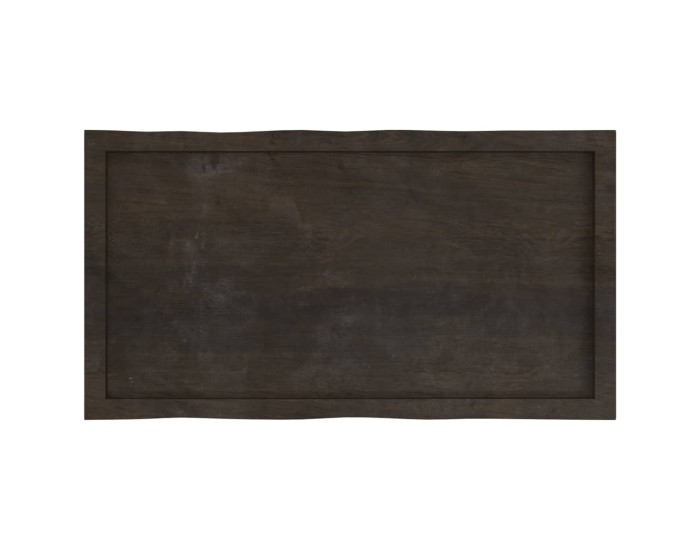 Sonata Blat masă, 100x50x4 cm, gri, lemn stejar tratat contur organic