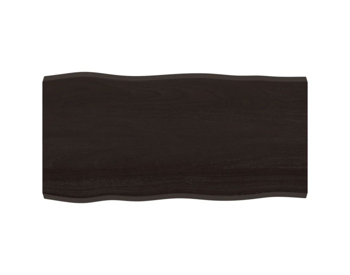 Sonata Blat masă, 100x50x4 cm, gri, lemn stejar tratat contur organic