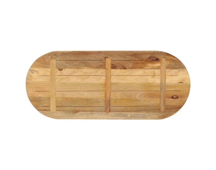 Sonata Blat de masă oval, 110x40x3,8 cm, lemn masiv mango brut