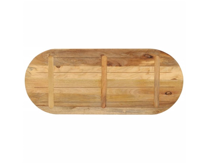 Sonata Blat de masă oval, 120x50x2,5 cm, lemn masiv mango brut