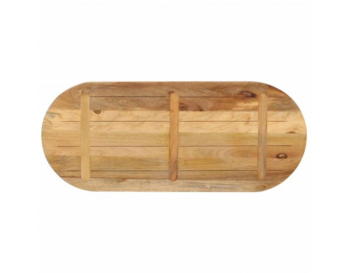 Sonata H Плот за маса 120x50x2,5 см овален масивно дърво грубо манго