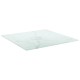 Sonata Blat masă alb 50x50 cm 6 mm sticlă securizată design marmură