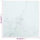 Sonata Blat masă alb 50x50 cm 6 mm sticlă securizată design marmură