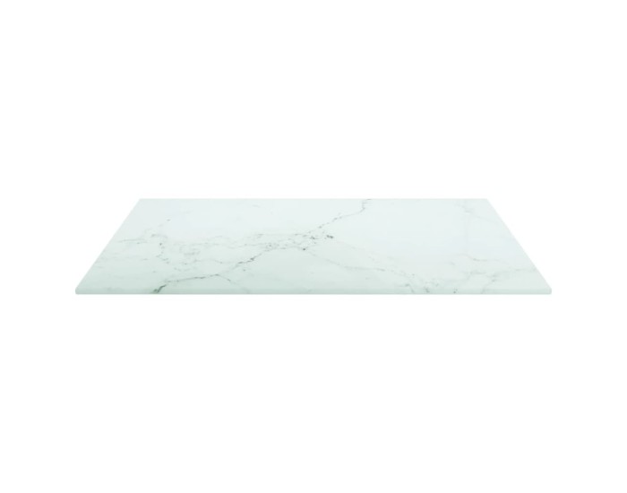 Sonata Blat masă alb 50x50 cm 6 mm sticlă securizată design marmură