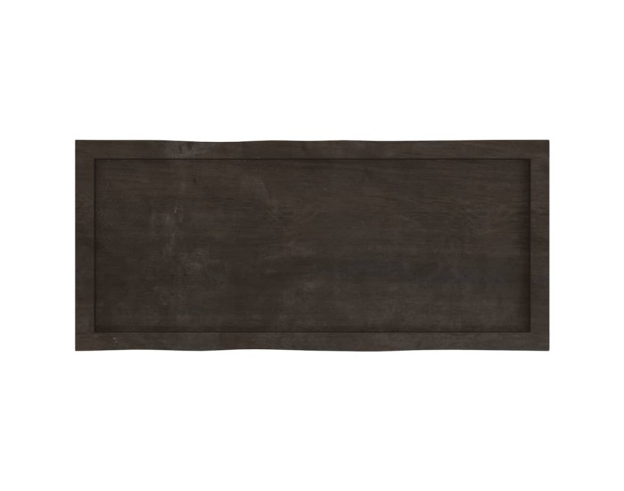 Sonata Blat masă, 100x40x4 cm, gri, lemn stejar tratat contur organic