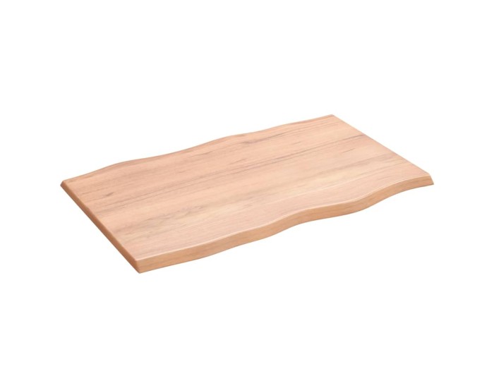 Sonata Blat masă, 80x50x2 cm, maro, lemn stejar tratat contur organic