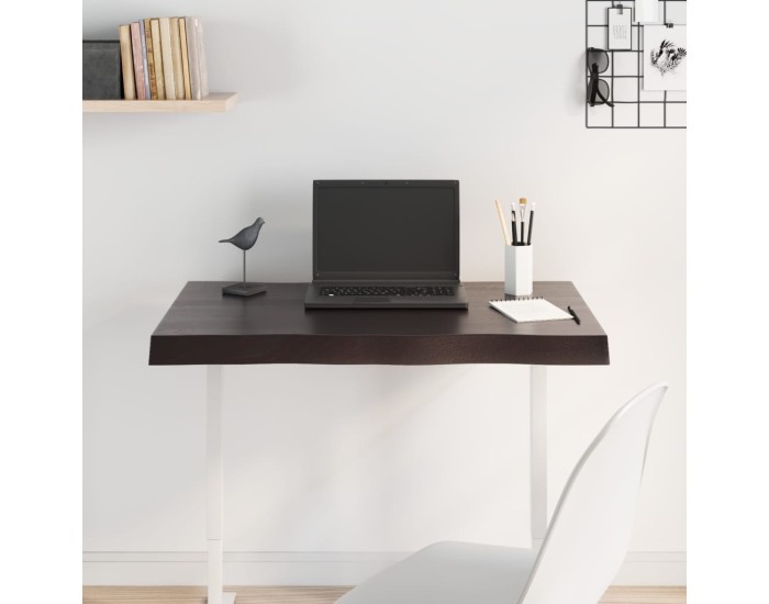 Sonata Blat masă, 80x50x(2-6) cm, maro, lemn tratat contur organic