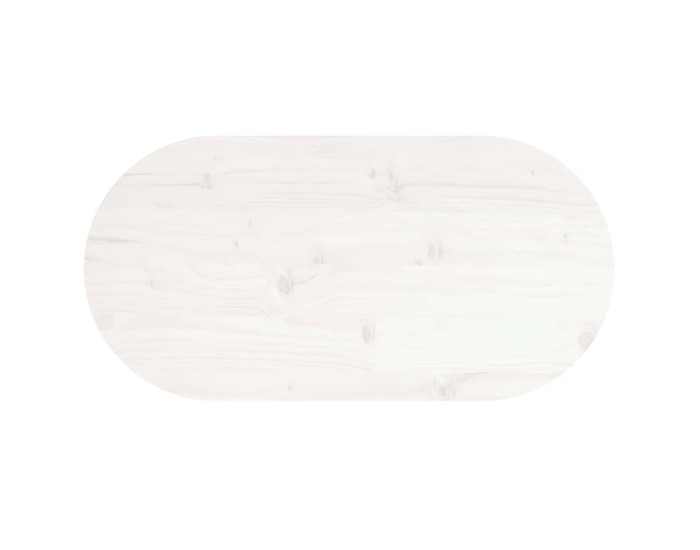Sonata Blat de masă, alb, 60x30x2,5 cm, lemn masiv de pin, oval
