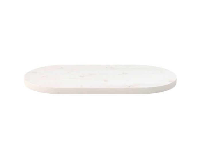 Sonata Blat de masă, alb, 60x30x2,5 cm, lemn masiv de pin, oval