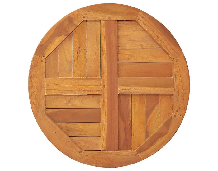 Sonata Blat de masă, 50 cm, lemn masiv de tec, rotund, 2,5 cm