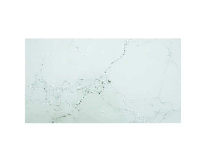 Sonata Blat masă alb 120x65cm 8mm sticlă securizată, design de marmură