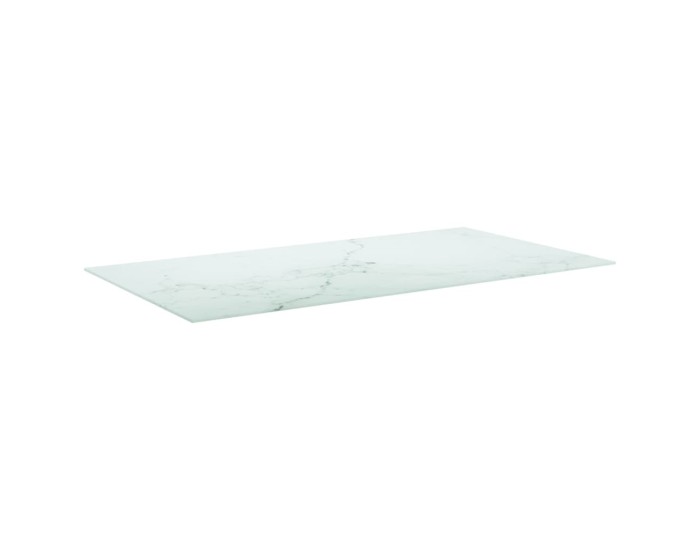 Sonata Blat masă alb 120x65cm 8mm sticlă securizată, design de marmură