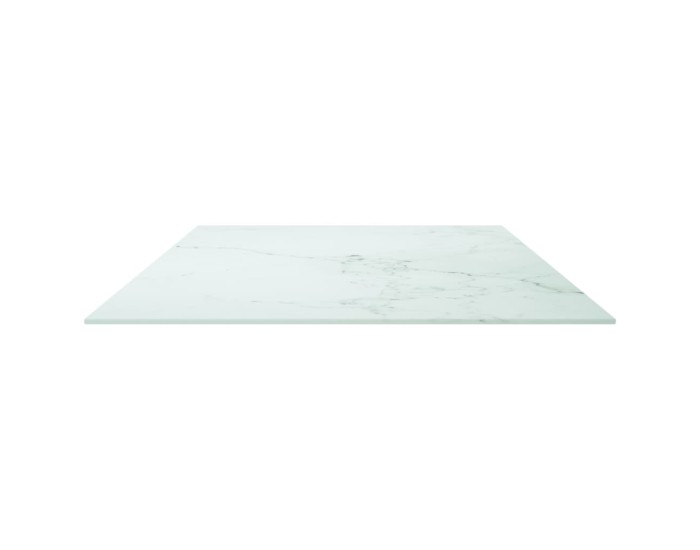 Sonata Blat masă alb 120x65cm 8mm sticlă securizată, design de marmură