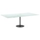 Sonata Blat masă alb 120x65cm 8mm sticlă securizată, design de marmură