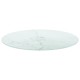 Sonata Blat masă alb Ø60x0,8 cm, sticlă securizată cu design marmură