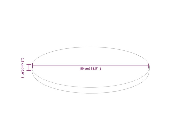 Sonata Blat de masă rotund maro închis Ø80x1,5 cm lemn stejar tratat