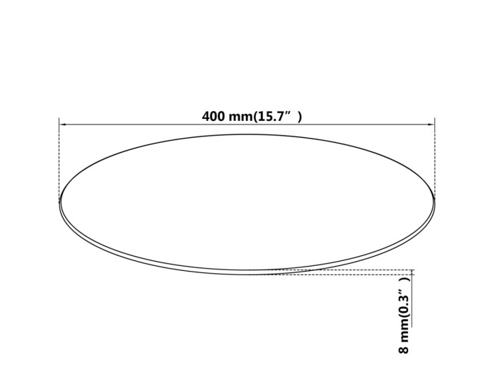 Sonata Blat de masă din sticlă securizată, rotund, 400 mm