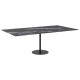 Sonata Blat masă negru 120x65 cm 8mm sticlă securizată design marmură