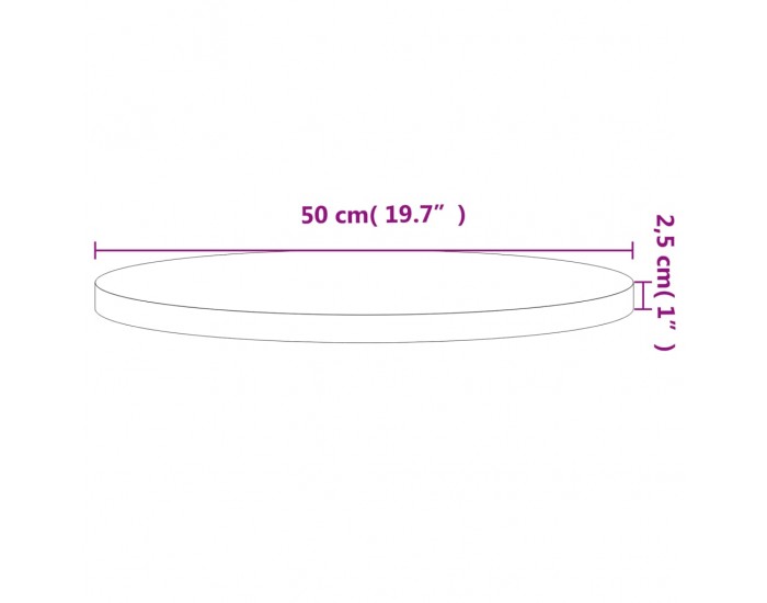 Sonata H Плот за маса Ø50x2,5 см кръгъл масивен бук