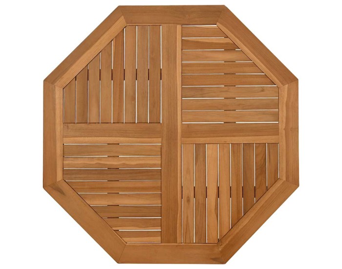 Sonata Blat de masă, 90x90x2,5 cm, octogonal, lemn masiv de tec