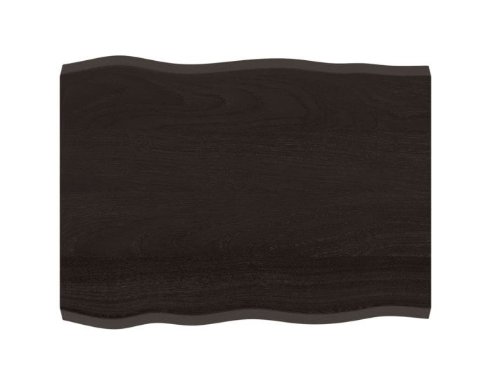Sonata Blat masă, 80x60x(2-4) cm, maro, lemn tratat contur organic