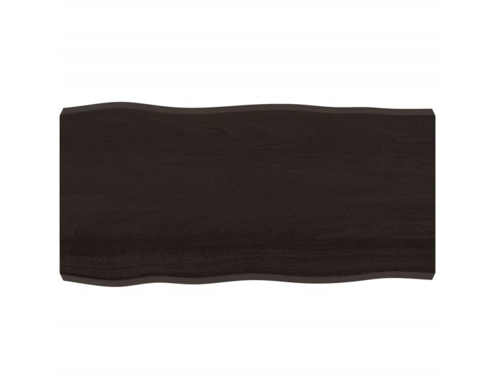 Sonata Blat masă, 100x50x6 cm, gri, lemn stejar tratat contur organic