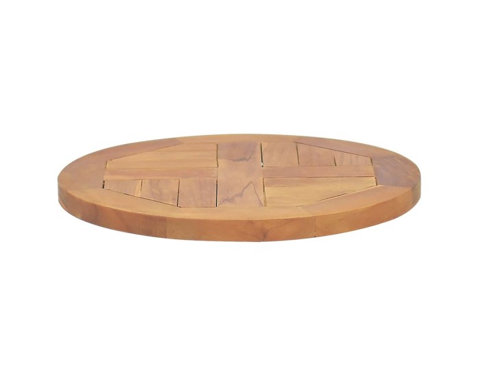 Sonata Blat de masă, 40 cm, lemn masiv de tec, rotund, 2,5 cm