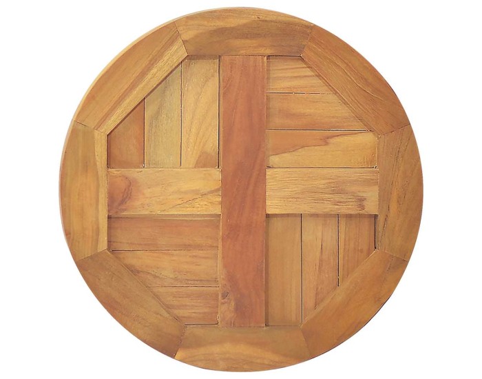 Sonata Blat de masă, 40 cm, lemn masiv de tec, rotund, 2,5 cm