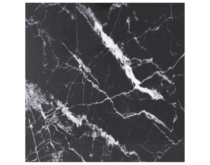 Sonata Blat masă negru 60x60cm 6mm sticlă securizată design de marmură