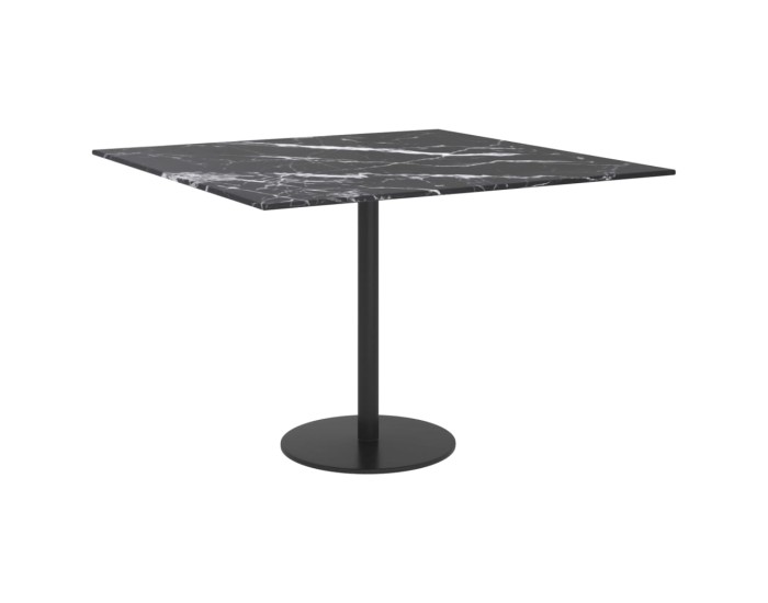Sonata Blat masă negru 60x60cm 6mm sticlă securizată design de marmură