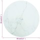 Sonata Blat masă alb Ø80x1 cm sticlă securizată cu design de marmură