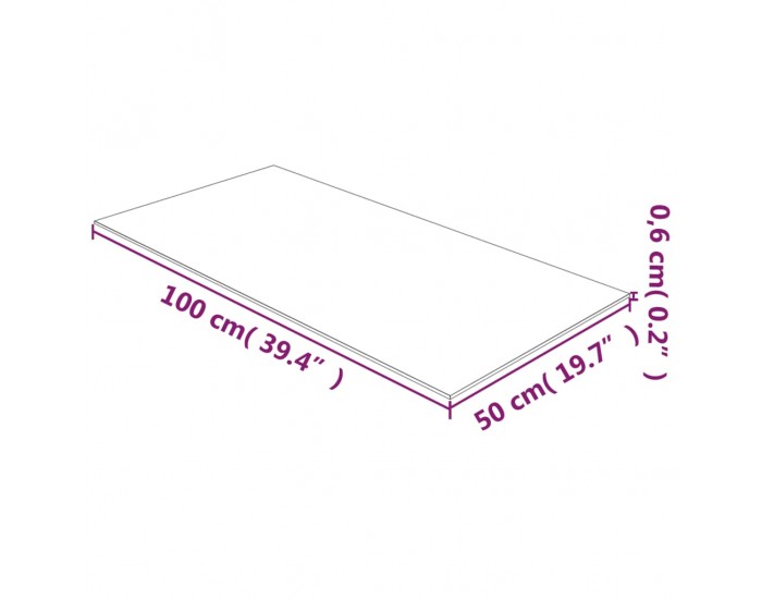 Sonata H Плот за маса прозрачен 50x100 см закалено стъкло