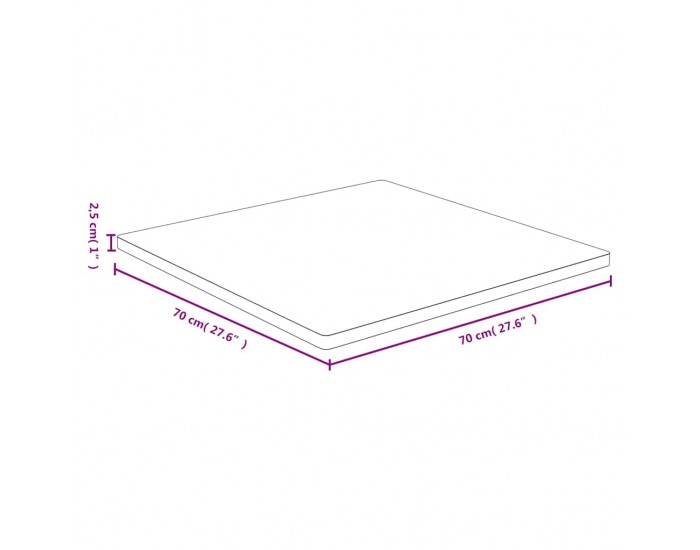 Sonata H Плот за маса 70x70x2,5 см бамбук