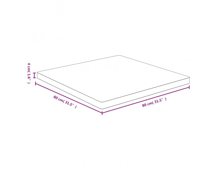 Sonata H Плот за маса 80x80x4 см бамбук